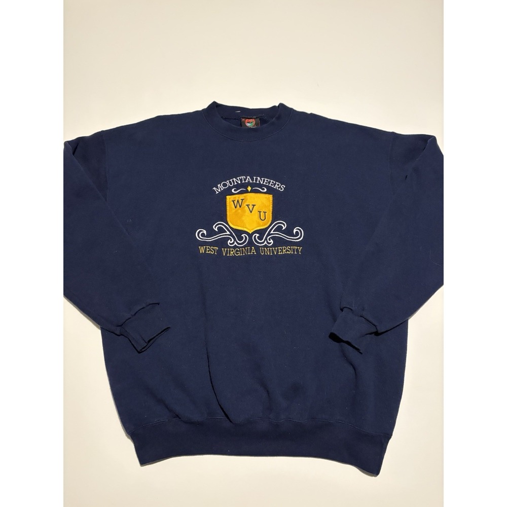 VTG 90s West Virgina Mountaineers Crewneck Sweater SZ XL Made In USA